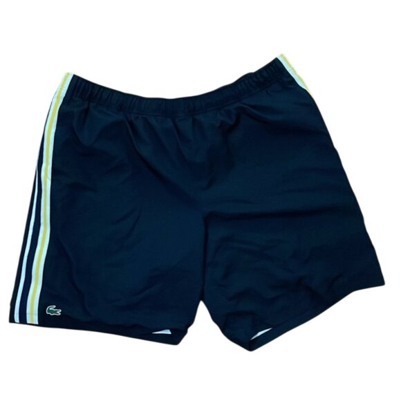 Lacoste Sport Blue Pull-on Contrast Bands Tennis Shorts Mens Size 4XL GH6908 - Picture 1 of 14